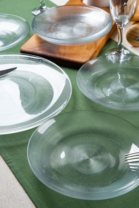 Hermia Set de Servir Pasteles Ophio 7 de Vidrio Transparente Hermia Set de Servir Pasteles Ophio 7 de Vidrio Transparente